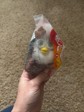 White Furby Plush in Sealed McDonald’s Happy Meal Pack